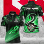 Green Thunder Lightning Custom Cobra Snake Men Dart Shirts Best Dart Jerseys Dart Team Shirts TDM3395