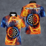 Personalized Dartboard Water Fire Custom Thunder Lightning Dart Shirts For Men, Darts Team Jerseys TDM3510