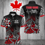 Personalized Darts Heartbeat Zig-Zag Pattern Custom Dart Shirts For Men, Dart Team Jerseys | Red TDM3228