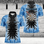 Personalized Darts Board Blue Icy 3D Printed Men Dart Shirts Custom Cool Dart Jerseys For Team TDM3060