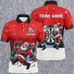 Funny Santa Playing Darts Red Christmas Dart Shirts For Men Custom Christmas Darts Gifts Outfit TDM2834