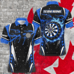 Personalized Thunder Lightning Blue Dart Jerseys Shirts For Men Custom Team League Darts Shirts TDM2150