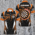 Personalized Thunder Lightning Orange Dart Jerseys Shirts For Men Custom Team League Darts Shirts TDM2149