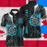 Personalized Turquoise Break Glass 3D Darts Shirts For Men Custom Dart League Shirts Darts Jerseys TDM1998