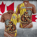 Personalized Funny Owl Darts Shirts For Men Custom Brown Darts Jerseys, Unique Darts Apparel TDM1918