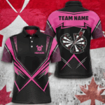 Funny Crack Darts Board Custom Darts Polo & Quarter-Zip Shirts For Men, Pink Darts Team Jersey TDM1724