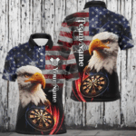 Personalized Eagle Darts Board Smoke US Flag Men 3D Darts Shirts, Patriotic Darts Team Jerseys TDM1684
