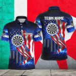 American Flag Darts Board Blue Galaxy Men Darts Polo Shirts Custom Patriotic League Darts Jersey TDM1473