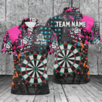 Personalized Darts Board Colorful Grunge Men Darts Polo Shirts Custom Darts Jersey For Team Player TDM1356