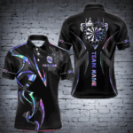Black And Holographic Dartboard Crown Dart Shirts For Men – Custom Team Polo & Quarter Zip Jersey TDM4062