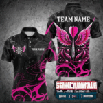 Personalized Pink Black Darts Arrow Wings Dart Shirts For Men Custom Dart Jerseys Team Outfit TDM3596