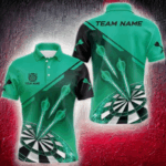Turquoise Dart Jersey Polo & 1/4 Zip For Men Custom Dart Shirt With Pocket TDM3519