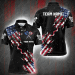 Customized Grunge US Flag Smoke Darts Polo & Quarter-Zip Shirts, Patriotic Darts Jerseys For Men TDM3455