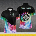 Icy Colorful Light Mens Darts Polo & Quarter Zip Shirts Custom Dart Shirts For Team Darts Jerseys TDM3283