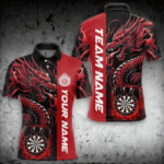 Custom Dragon Dart Shirts For Men, Personalized 3D Dart League Uniform Best Dart Jerseys |Red TDM3136