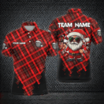Funny Christmas Santa Custom Red Plaid Pattern Dart Shirts For Men, Christmas Darts Outfit Jerseys TDM2808