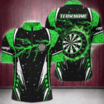 Personalized Lightning Green Dart Jerseys Men Quarter-Zip Shirts, Team League Dart Shirts TDM1180