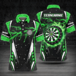 Personalized Thunder Lightning Green Dart Jerseys Men Polo Shirts Custom Team League Dart Shirts TDM1180