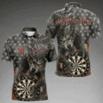 Personalized Vintage American Flag Wolf Darts Shirt For Men, Patriotic Dart Team Jerseys TDM4243