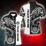 Custom Dragon Dart Shirts For Men, Personalized 3D Dart League Uniform Best Dart Jerseys |White TDM4239