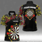 Personalized Graffiti Dart Shirt For Men Custom Funny Darts Jersey Team Polo & Quarter Zip TDM4217