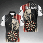 Personalized Vintage American Flag Eagle Darts Shirt For Men Custom Patriotic Darts Team Jerseys TDM4212