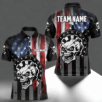 Personalized Funny Skull American Flag Dart Shirt For Men Custom Patriotic Darts Team Jerseys TDM4172