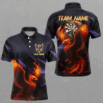 Personalized Phoenix Dartboard 3D Dart Shirts For Men Custom Darts Jerseys Polo & Quarter Zip TDM4164