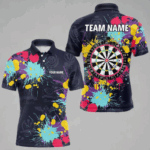 Funny Dartboard Colorful Paint Custom Men's Dart Shirts, Darts Team Jersey TDM4133