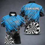 Black And Blue Grunge Darts Shirts For Men Custom Dart Team Jerseys Outfit TDM4108