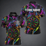 Funny Colorful Dartboard Graffiti Style Dart Shirts For Men Custom Darts Team Jerseys, Darts Gifts TDM4113