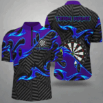 Black Purple Darts Board Personalized Men Dart Quarter-Zip Shirt Custom Darts Team Jerseys TDM1429
