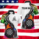Colorful Rainbow Smoke Dart Shirts For Men Custom Team Polo & Quarter Zip Darts Jerseys Outfit TDM4007