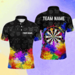 Funny Dartboard Colorful Grunge Dart Shirts For Men | Darts Team Jerseys – Polo & Quarter Zip TDM3964