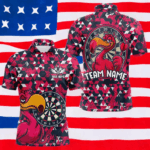 Funny Geometric Grunge Flamingo Dart Shirts For Men Custom Darts Jerseys Outfits, Darts Gifts TDM3963