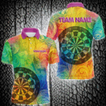 Personalized Funny Colorful Dart Shirt Polo & 1/4 Zip For Men Custom Dart Jerseys Team Outfit TDM3844