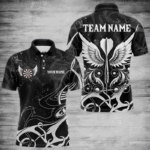 Personalized White Black Arrow Wings Dart Shirts For Men Team Darts Jerseys TDM3841