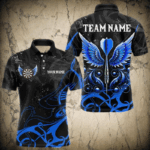 Personalized Blue Black Arrow Wings Dart Shirts For Men Team Darts Jerseys TDM3840
