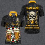 Funny Darts And Beer Aim For Fun Drink For Cheer Custom Men Darts Shirts, Drinking Darts Jerseys TDM2657