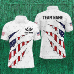 Personalized American Flag Darts Pattern Polo & Quarter-Zip Shirts For Men, Patriotic Darts Jerseys TDM1675