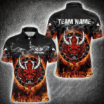 Personalized Fire Dartboard Dragon Dart Shirts For Men Custom Dart Team Jersey Polo & Quarter Zip TDM3807