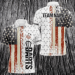 Grunge Retro US Flag Custom Dart Shirt With Pocket For Men Team Dart Jerseys TDM3797