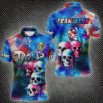 Funny Colorful Neon Graffiti Skull Dart Shirts For Men Custom Dart Jerseys, Best Darts Clothing TDM3794