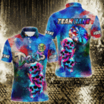 Funny Colorful Neon Graffiti Skull Dart Shirts For Men Custom Dart Jerseys, Best Darts Clothing TDM3793