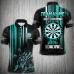 Turquoise Darts Throwing Skills Loading Custom Dart Shirts With Pocket For Men, Funny Darts Jersey TDM3789