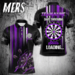 Purple Darts Throwing Skills Loading Custom Dart Shirts With Pocket For Men, Funny Darts Jerseys TDM3788