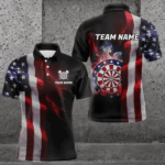 Personalized Lightning American Flag Dartboard Smoke Dart Shirts For Men Team Patriotic Dart Jersey TDM3745