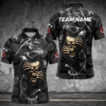 Personalized Skull Dartboard Smoke Pattern Black Dart Shirts For Men Dart Jerseys Polo & 1/4 Zip TDM3720