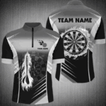 Personalized Darts Fire Arrow Men Dart Quarter-Zip Shirt Custom Flame Dart Jersey | White TDM1408