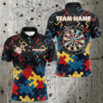 Personalized Grunge Colorful Pattern Dart Shirts For Men Custom Dart Jersey Polo & Quarter Zip TDM3695